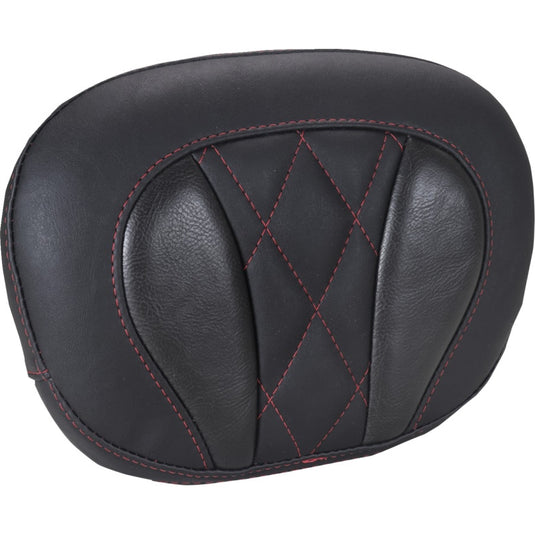 Mustang 88450DC Deluxe Sissy Bar Pad - Black/Dark Cherry Diamond Stitching