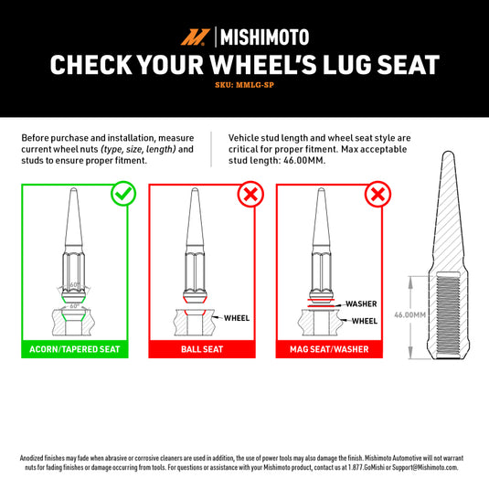Mishimoto MMLG-SP1215-20GD MM Lug Nuts - Steel