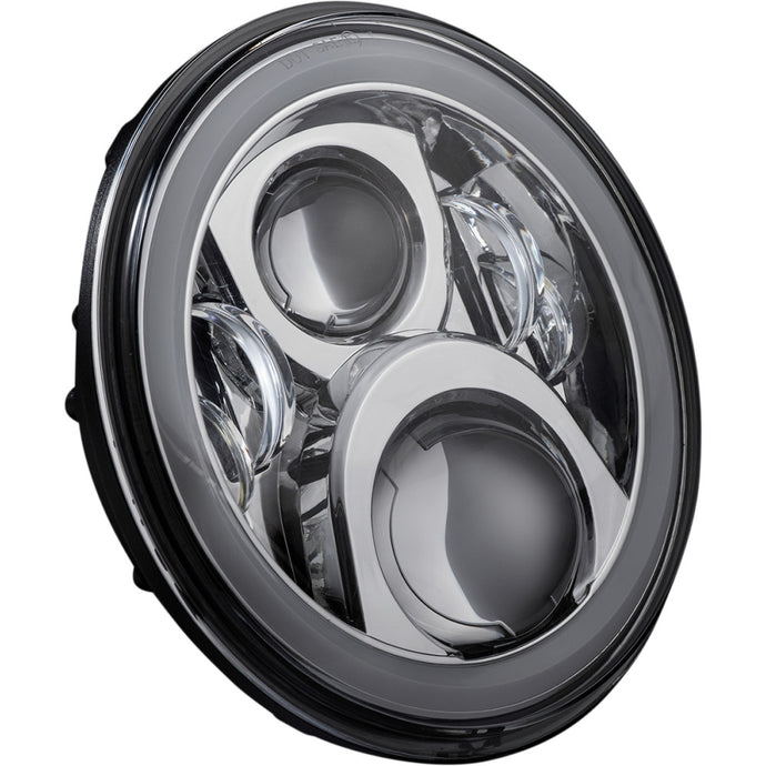 Custom Dynamics PG-7-13-C ProGlow 7in. LED Headlamp with Color Changing Halo - Chrome
