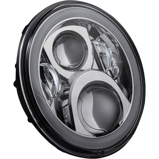 Custom Dynamics PG-7-13-C ProGlow 7in. LED Headlamp with Color Changing Halo - Chrome