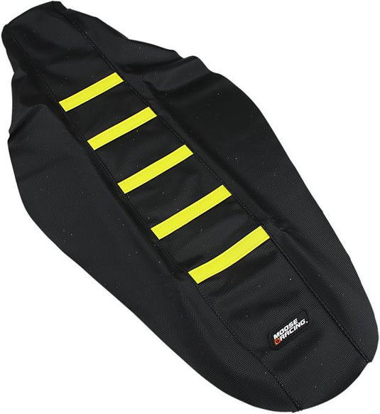 Moose Racing RMZ45018-335 Ribbed Seat Cover - Black/Yellow Ribbed