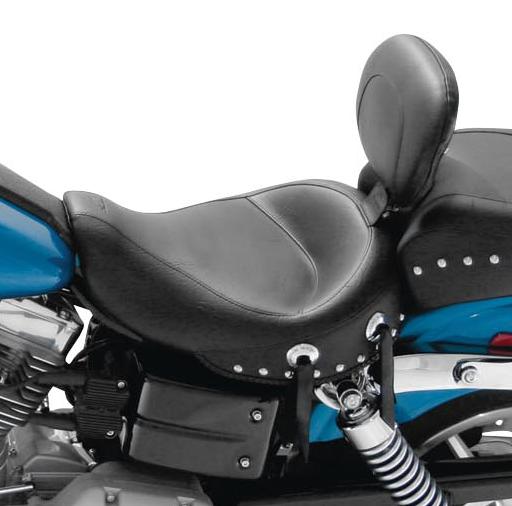 Mustang 79346 Wide Touring Studded Solo Seat with Driver Backrest