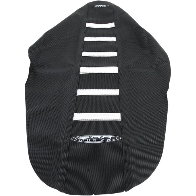 Sdg 95958WK 6-Rib Gripper Seat Cover - Black Cover/White Ribs