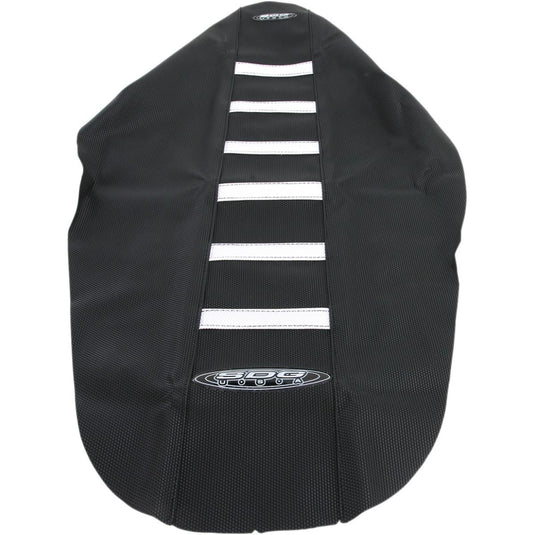Sdg 95958WK 6-Rib Gripper Seat Cover - Black Cover/White Ribs