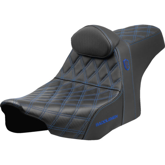 Saddlemen SC82307DB1 Pro Series SDC Performance Gripper Seat with Drivers Backrest - Blue Stitching