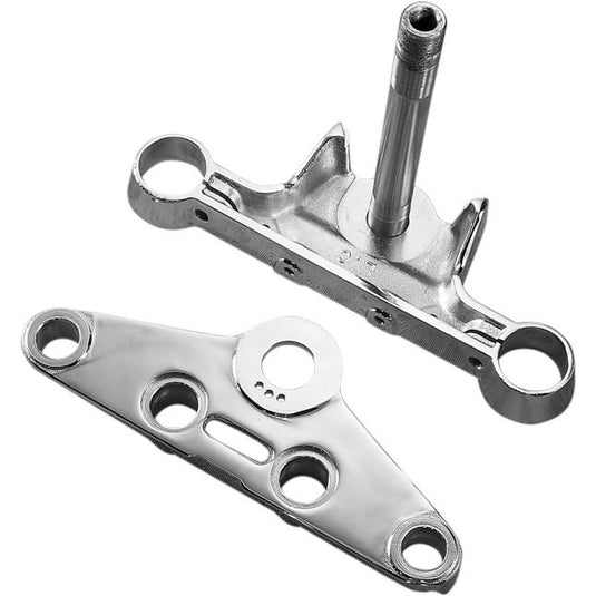 Drag Specialties DS-222939 FL-Style Triple Tree without  Mounts for Stock Headlight Nacelle - 41mm - Chrome