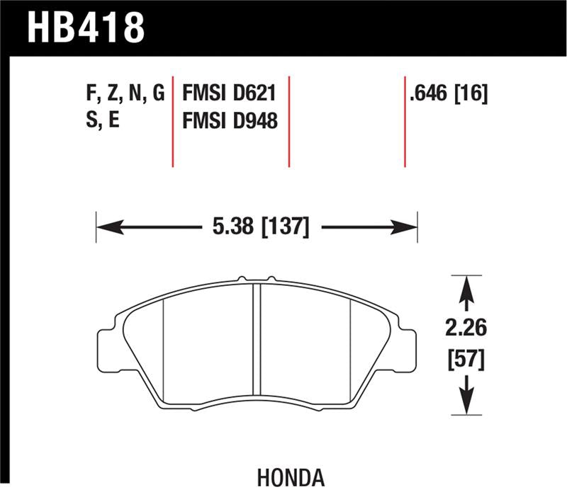 Load image into Gallery viewer, Hawk Performance HB418G.646 HAWK DTC-60 Brake Pad Sets

