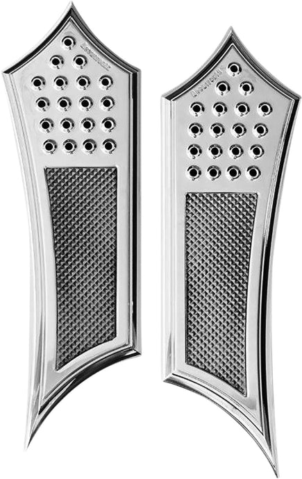Accutronix FBF01-KDIC Drilled Original Front Floorboards - Instigator - Chrome Knurled