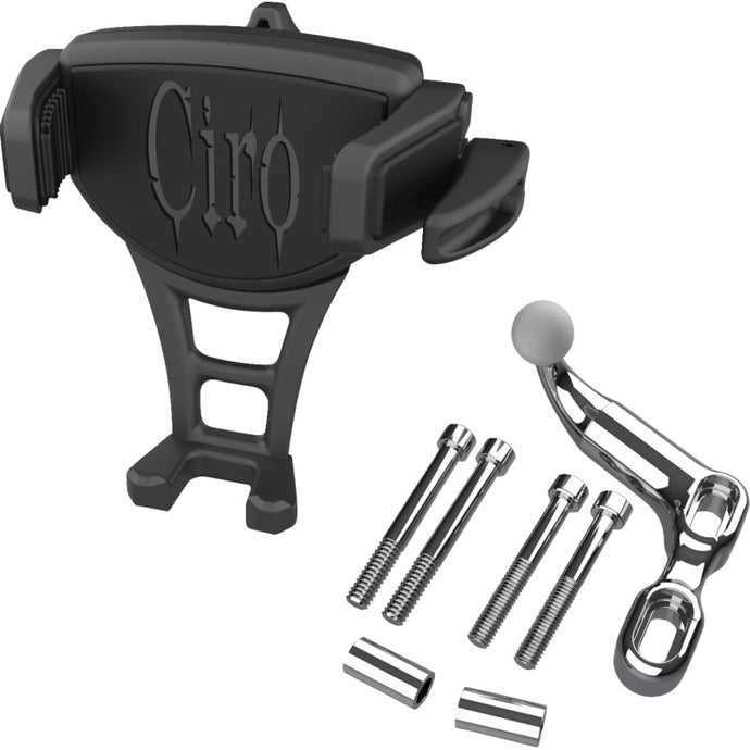 Ciro 50350 Constrictor Phone Holder - - Black - Chrome Offset Perch Mount