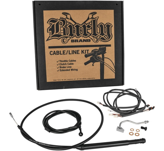 Burly Brand B30-1309 Extended Cable/Brake Line Kit for 16in. Ape Handlebar - Black