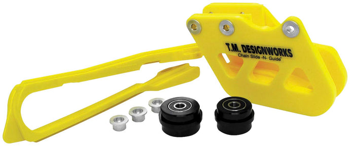 T.M. Designworks SCP-OR1-YL Dirt Cross Multi-Purpose Chain Slide-N-Guide Kit FE1 Guide -Yellow