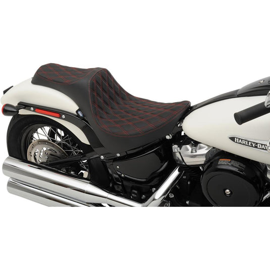 Drag Specialties 0802-1147 Predator III Seat - Double Diamond - Red Thread