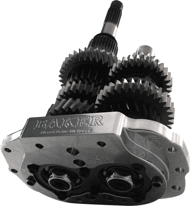 Baker DD6-411L-02 6-Speed Direct Drive Builders Kit with Polished Trap Door for Softail and Dyna Models - 3.24:1
