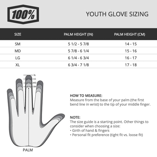 100% ITrack Youth Gloves (Large, Black)