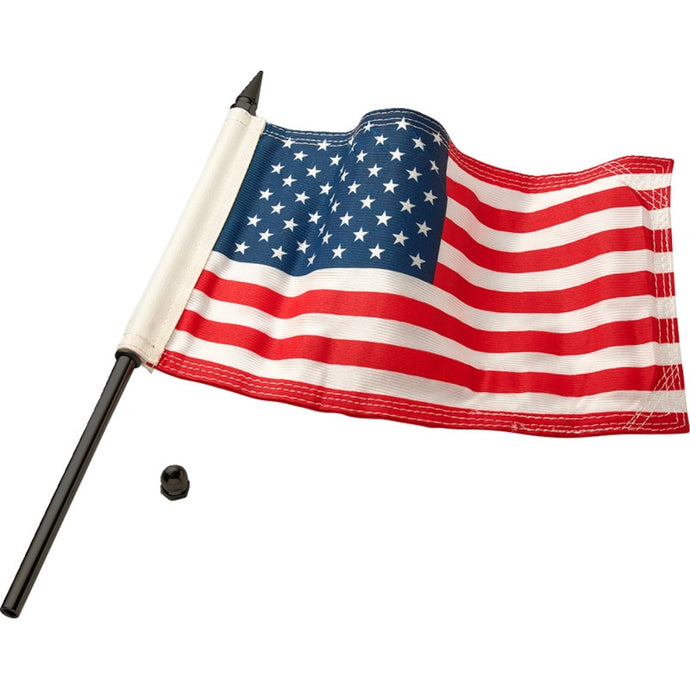 Ciro 70612 Flag Pole - 12in. - with 6in.x9in. American Flag - Satin Black