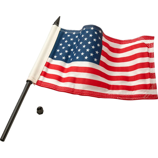 Ciro 70612 Flag Pole - 12in. - with 6in.x9in. American Flag - Satin Black