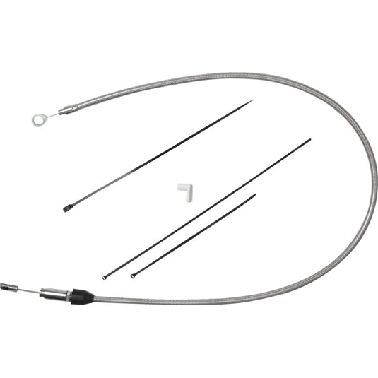Drag Specialties 0652-3064 Quick Connect Braided Upper Clutch Cable - 35in. - Stainless Steel