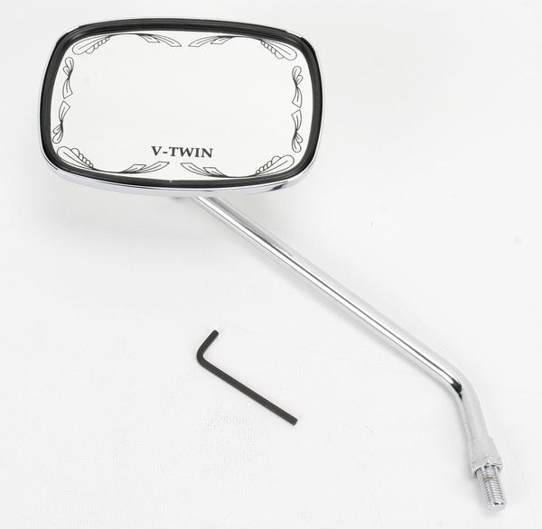 Emgo 20-21751 Universal Scrolled Mirror - V-Twin - 10mm Thread - Right