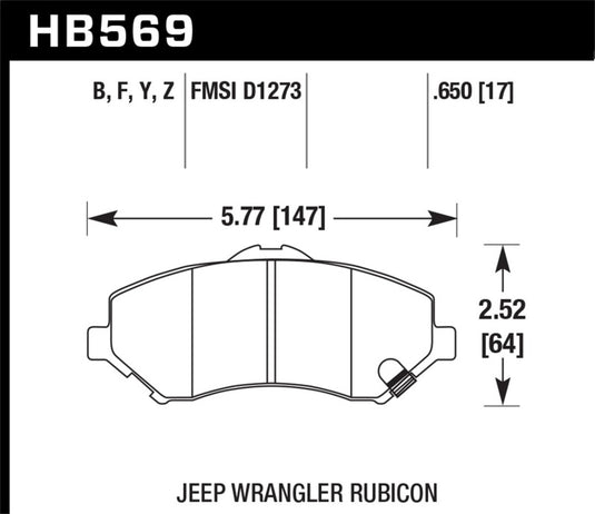 Hawk Performance HB569F.650 HAWK HPS Brake Pad Sets