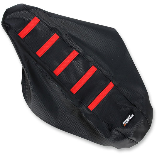 Moose Racing CRF45017 Ribbed Seat Cover - Black/Red Ribbed