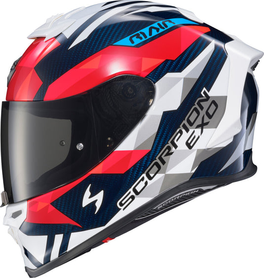 Scorpion Exo-R1 Air Carbon Rastor Helmet (XX-Large, Red/White/Blue)