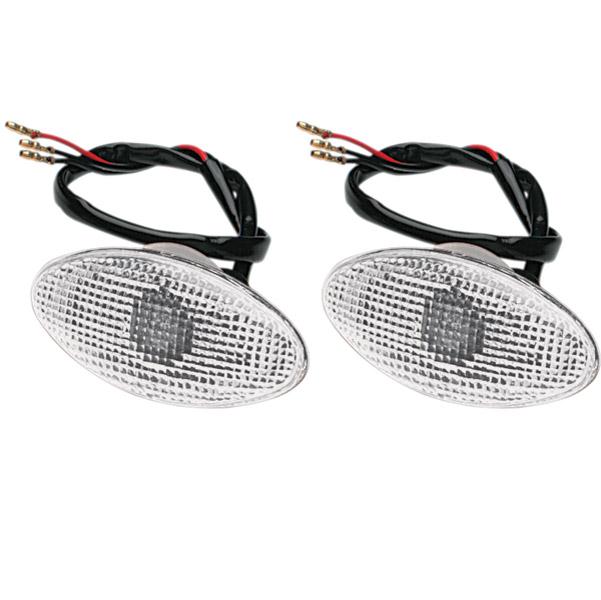 K&S Technologies 25-8276 Flush Mount Marker Lights - Flat Oval Large/Clear Lens - Single Filament