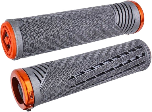 Odi F35CFGO-O CF V2.1 Lock-On Grips - 135mm - Lynx Gray/Orange with Orange