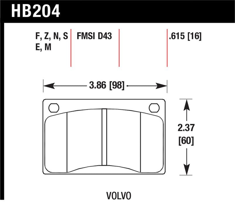 Load image into Gallery viewer, Hawk Performance HB204F.615 HAWK HPS Brake Pad Sets
