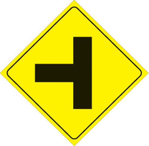 Voss 467 LT YR 12x12in. Reflective Trail Sign - Left T-Intersection (Yellow/Black)
