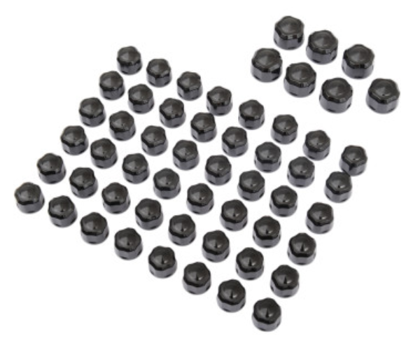 Ciro 70025 Engine Bolt Cap Set - Diamond-Cut Crown - Black