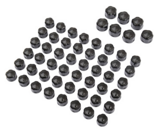 Ciro 70025 Engine Bolt Cap Set - Diamond-Cut Crown - Black