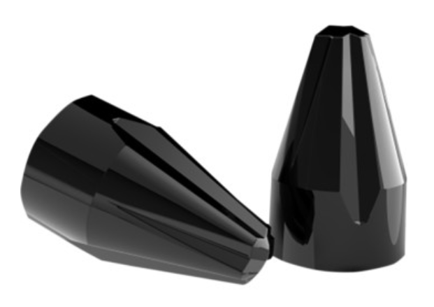 Ciro 70026 Engine Bolt Cap Set - Fluted Spike - Black