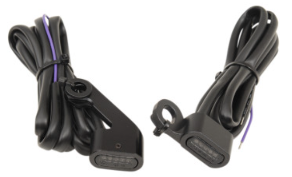 Drag Specialties 2040-2143 LED Handlebar Marker Lights - Black/Smoke Lens