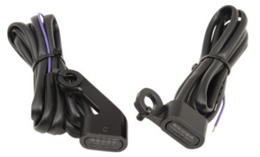 Drag Specialties 2040-2143 LED Handlebar Marker Lights - Black/Smoke Lens