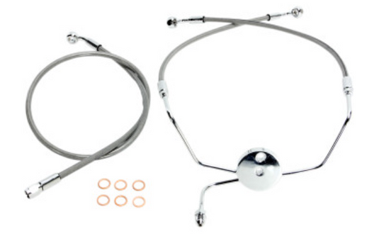 Magnum SSC1307-33 Clear Coated XR Stainless Front Brakeline Kit - 19-21in. Upper Brake Length
