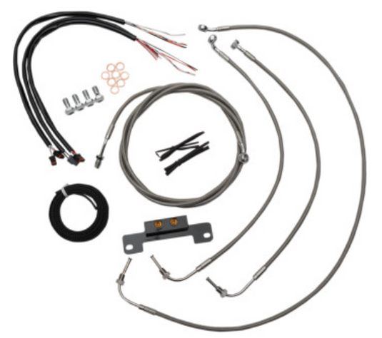 La Choppers LA-8055KT2-16 Complete Handlebar Cable/Brake & Clutch Line/Wire Kit - Stainless Braided