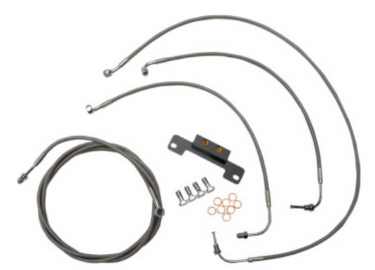 La Choppers LA-8055KT-08 Standard Handlebar Cable/Brake & Clutch Line/Wire Kit - Stainless Braided