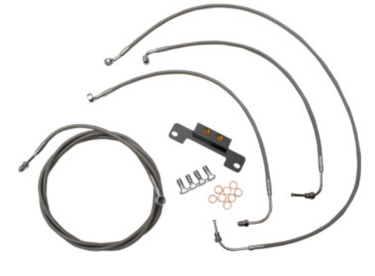 La Choppers LA-8055KT-19 Standard Handlebar Cable/Brake & Clutch Line/Wire Kit - Stainless Braided