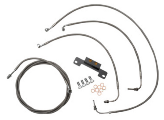 La Choppers LA-8055KT-16 Standard Handlebar Cable/Brake & Clutch Line/Wire Kit - Stainless Braided