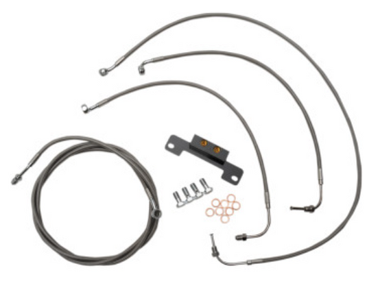 La Choppers LA-8055KT-13B Standard Handlebar Cable/Brake & Clutch Line/Wire Kit - Black Vinyl/Stainless Braided