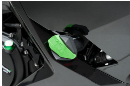 Puig 6378V Rubber End Protectors for R12 Crash Pads - Green