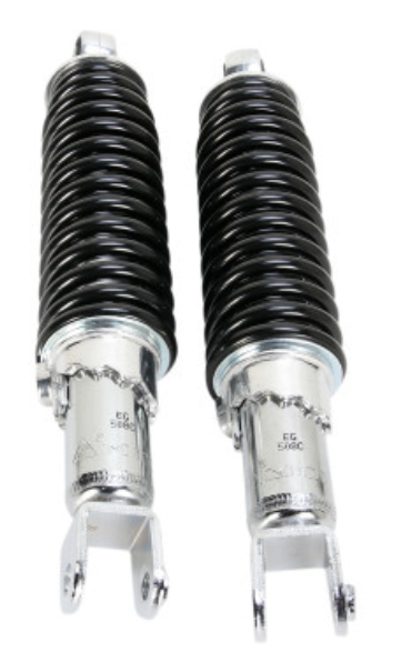 Emgo 17-05696 Custom Clevis Lower Mounting Shorty Shocks - w/o Shroud - Chrome/Black