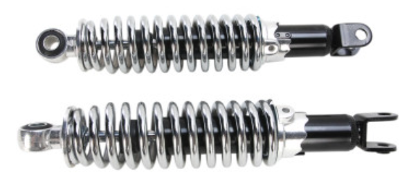 Emgo 17-05697 Custom Clevis Lower Mounting Shorty Shocks - w/o Shroud - Black/Chrome