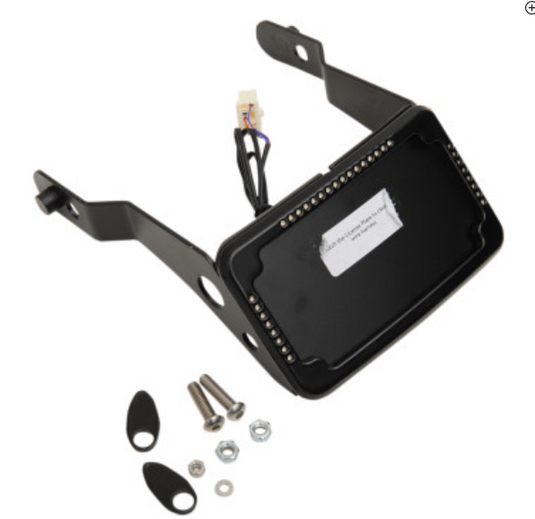 Cycle Visions CV-4650B Curved Slick Signal License Plate Frame and Mount - Black