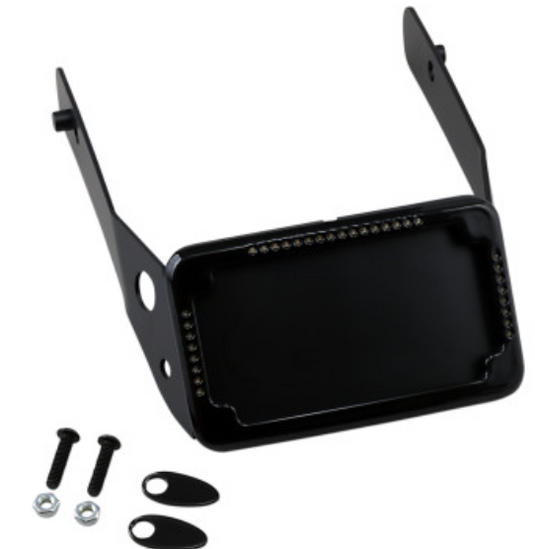 Cycle Visions CV4651B Curved Slick Signal License Plate Frame and Mount - Black