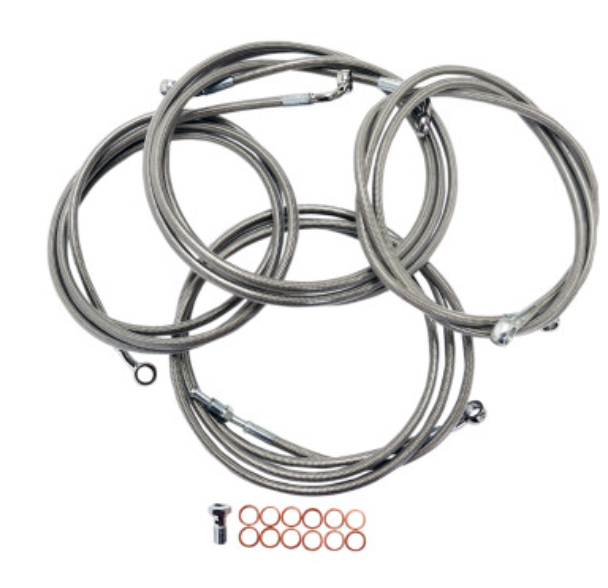La Choppers LA-8052KT-19 Cable/Brake Line Kit - 18-20in. Ape Hangers - Stainless