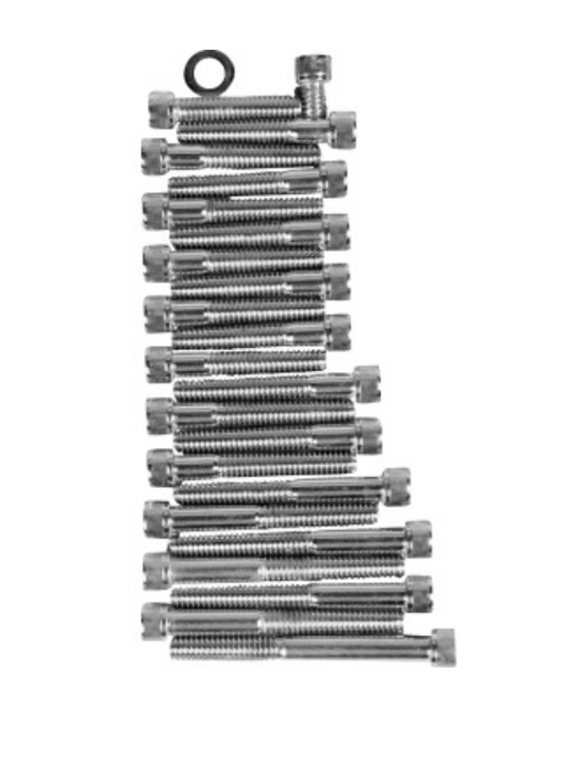 Drag Specialties DS-190798 Cam, Primary, Sprocket Cover and Oil Check Screw Chrome Socket-Head Bolt Set - Knurled