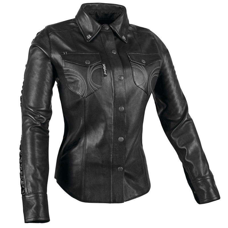 Speed & Strength Black Heart Womens Leather Moto Shirt Black