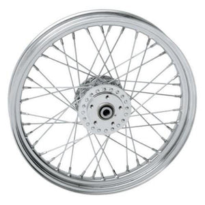 Drag Specialties 0203-0413 Laced 40 Spoke Front Wheel - 19x2.5 - Chrome (Single/Dual Disc)