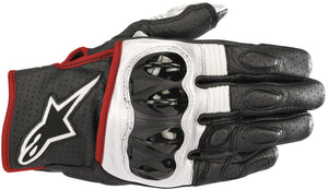 Alpinestars Celer V2 Leather Gloves Black/White/Fluo Red White